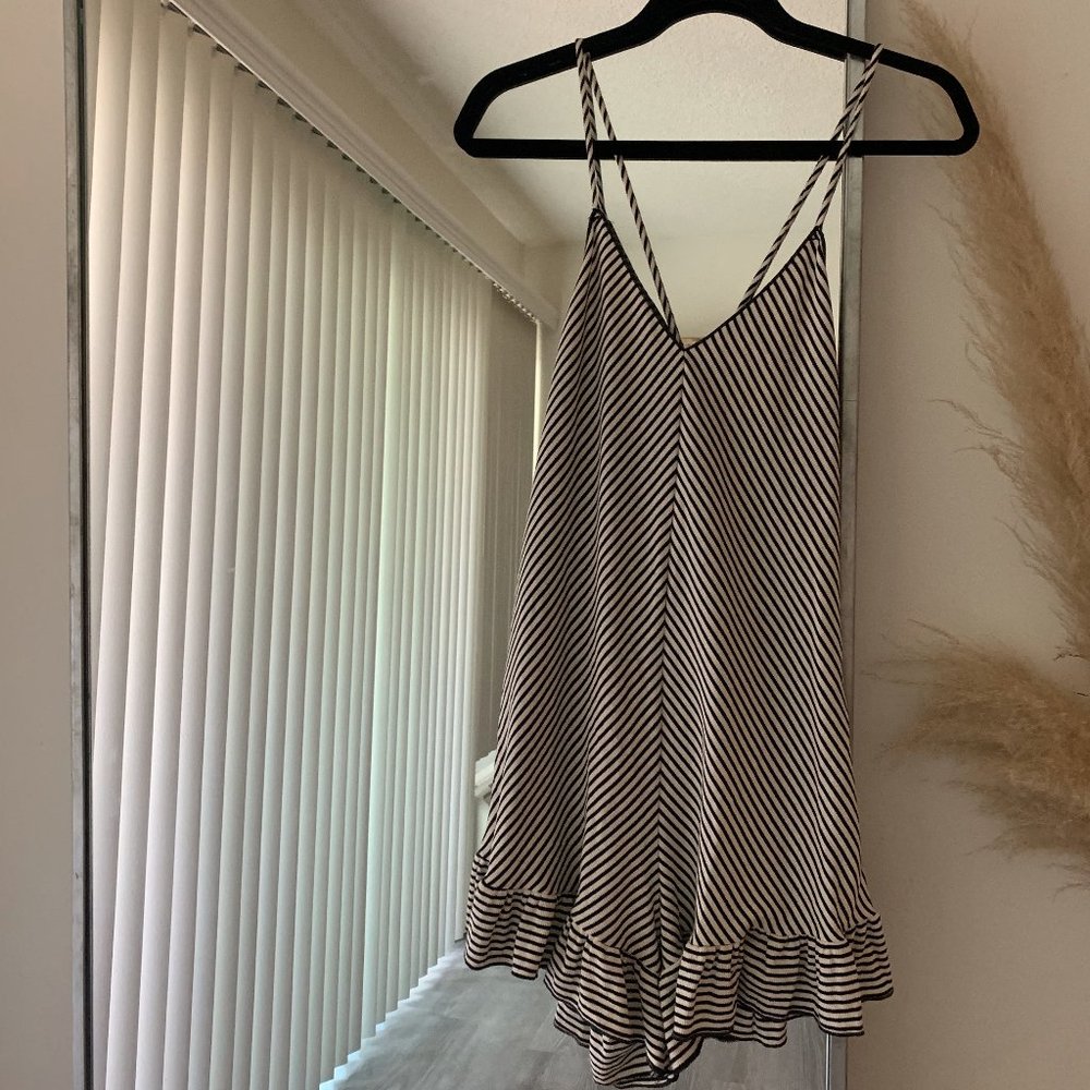 Stripe Knit Ruffle Romper - Picture 5 of 9